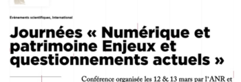 Colloque « Numérique et patrimoine »